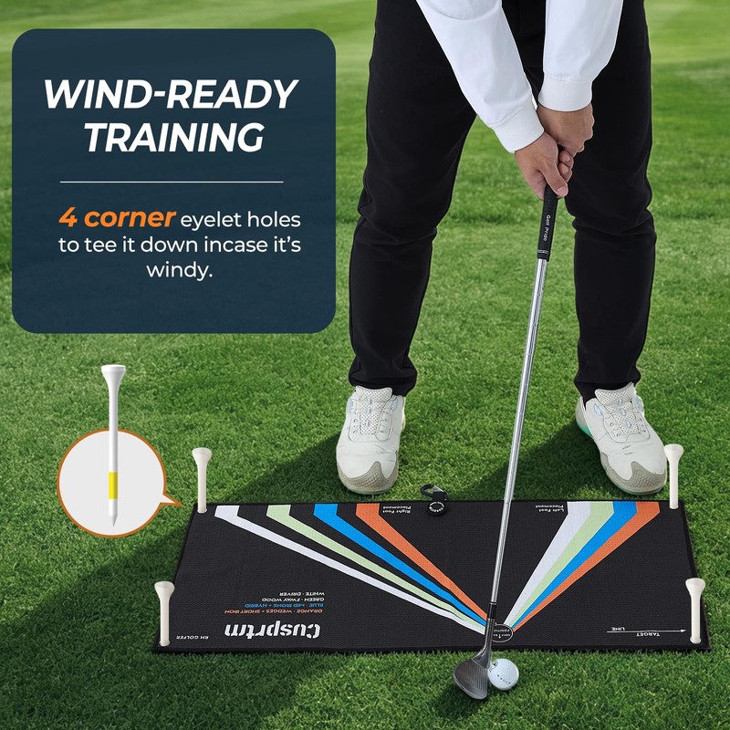 Cusprtm Magnetic Golf Stance Towel & Alignment Training Aid (Right
