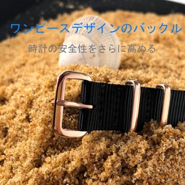 [MZBUTIQ] Nylon Watch Strap Band Replacement Thin Rose Gold Buckle (10 12 13 14 15 16 17 18 19 20 22mm)