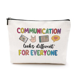 Funny Speech Therapy Gifts, SLP Gifts, Speech Language Pathologist Communication Gifts, Speech Therapy Makeup Bag, Christmas Birthday Appreciation Gifts for Women Speech Therapist Cosmetic Bag