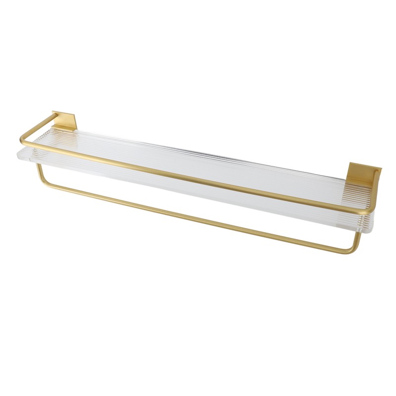 Bathroom Towel Rack Holder Acrylic Wall Mounted Hanging Storage Shelf