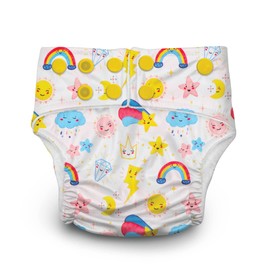 A toddler thing Ultra Diaper with 1 Heavy Wetter Insert Pack of 1 Sunshine Thunder
