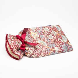Blue Badge Co 1.5 Litre Hot Water Bottle with Padded Cotton Cover in William Morris Strawberry Theif Plum, Rubber Bottle Included