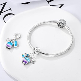 MULA Charms Pendant 925 Silver for Bracelets, Compatible with European Bracelets and Necklaces for Women, Sterling Silver