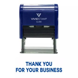 Vivid Stamp THANK YOU FOR YOUR BUSINESS Self Inking Rubber Stamp (Blue Ink) - Medium