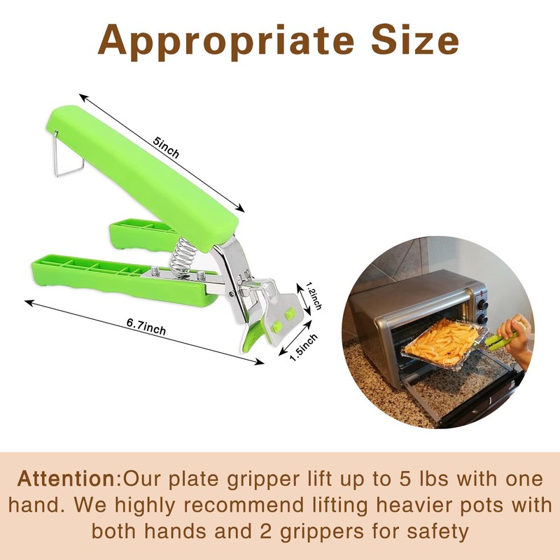 Bonison 3-Pack Hot Plate Grippers for Kitchen Use, Heat-Resistant with