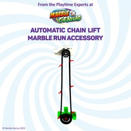 Marble Genius Automatic Chain Lift - Marble Run Accessory Add-On Set for Creating Exciting Mazes, Tracks, and Races - Endless Fun, and Creativity, Experience The Thrills of Marbles Racing