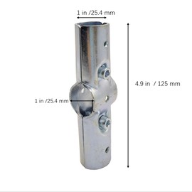 180 Degree Structural Pipe Connector, 1" Stainless Steel Rail Clamps, Metal Fittings with Bolts and Nuts (2 Set)