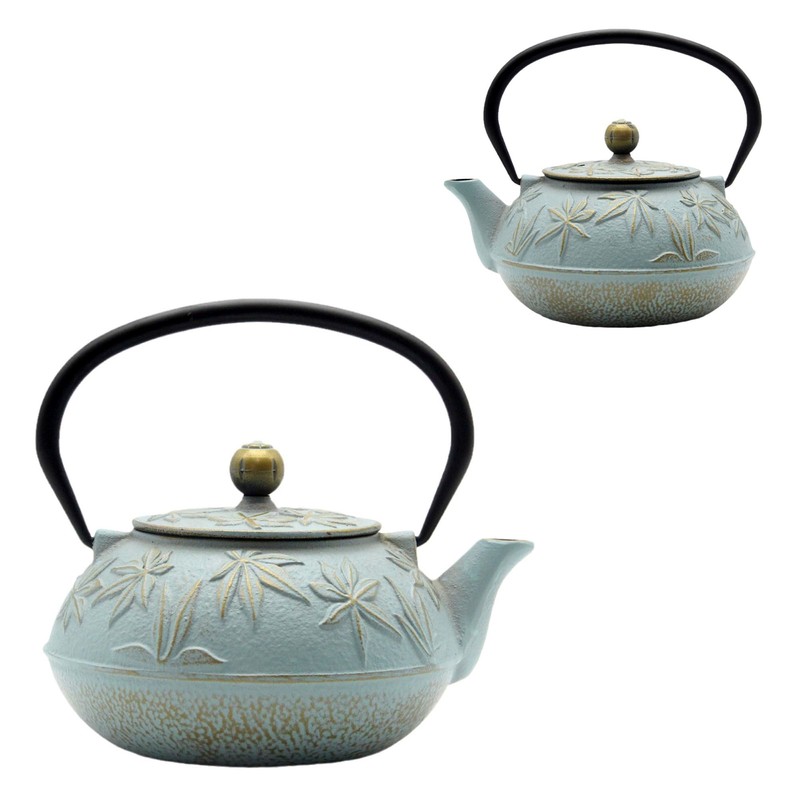 SECHUDO Cast Iron Teapot Tea Kettle with Stainless Steel Infuser