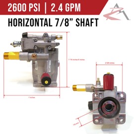 Pressure Washer Pump Replacement for Powerstroke PS80903A with 7/8" Horizontal Short Shaft