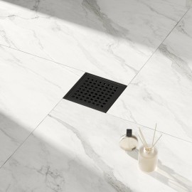NEODRAIN 6x6 Inch Black Square Floor Drain with ABS Base US Standard 304 Stainless Steel for Direct ShippingMaterial: Stainless Steel, Color: Black