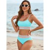 Herseas Womens Turquoise Bikini Sets Two Piece High Waisted Color