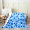 jewelou Cute Animals Paw Flannel Fleece Throw, Dog Paw Print