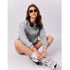 PINSPARK 2 Piece Short Sets for Women Long Sleeve Sweatshirt