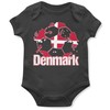 Purple Print House Denmark Flag Football Babygrow Dansk Soccer Fodbold