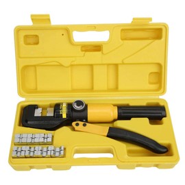 Hydraulic Crimper, 16 Dies 4-70mm² 8 Ton Hydraulic Wire Crimping Pliers Cable Lug Terminal Crimper Used in DIN, AWG, JIS Specification