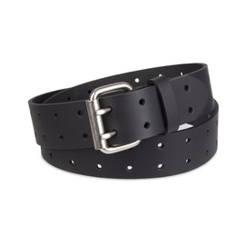 Dickies mens Leather Double Prong Belt, Black, 1X Waist 44 US