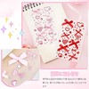 Face Stickers, 4-Piece Set, Pink/Red, Resin, Glittery Deco Parts, Ribbon,