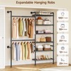 ONBRILL H2 Wall Mounted Clothing Rack, Expandable Industrial Pipe Clothes