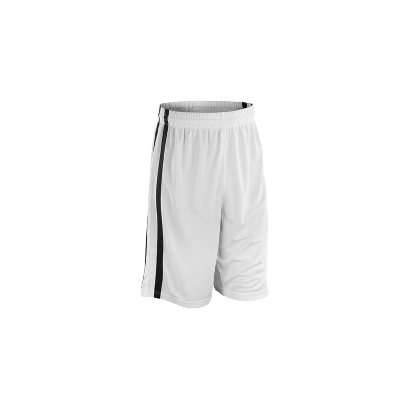 Spiro Mens Quick Dry Basketball Shorts (L) (Black / White)