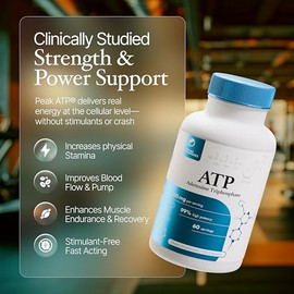 Prime Powders- Cápsulas ATP 120 cápsulas Trifosfato de adenosina disódico 400 mg por porción Aumenta la energía
