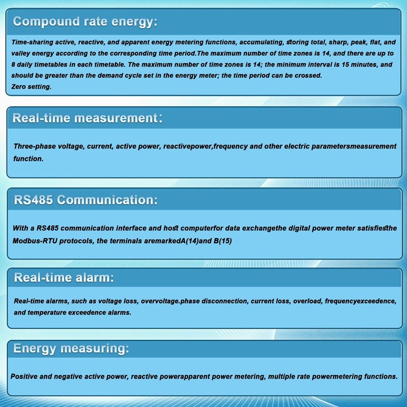 Intelligent Power Multi-Function Three Phase 3-Wire 4-Wire Programmable Electricity Meter