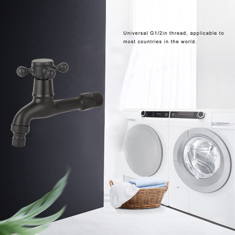 G1/2in Wall‑in Antique Brass Faucet Washing Machine Single Cold Water