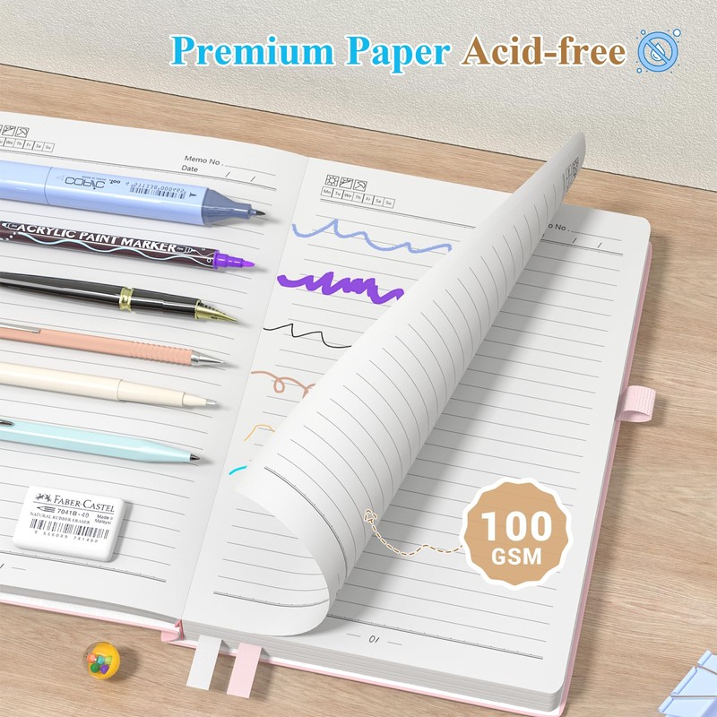 Smarpau Notebook A5, Hardcover Lined Journal with 360 Pages, 100