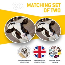 Awesome Vinyl Stickers (Set of 2) 20cm - Baby Calf Cow Farm Animal Fun Decals for Laptops,Tablets,Luggage,Scrap Booking,Fridges #12924