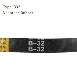 Kozelo 2pcs B-32 Rubber V-Belts - [32 Inch Pitch Girth] Wrapped B Section Industrial Power Drive Belt for Transmission Use, 5/8 Inch Width 13/32 Inch Thick