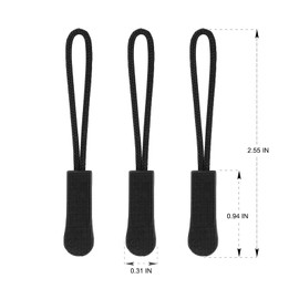 Upgraded Zipper Pulls, 10PCS Black - Premium Replacement for Luggage, Backpacks, Jackets, Purses, Handbags