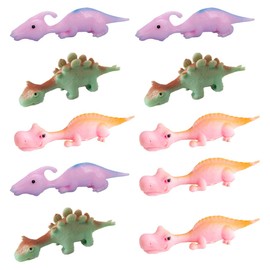 Slingshot Dinosaur Finger Toys, 10 Pieces Rubber Stretchy Slingshot Dinosaurs, Dinosaur Slingshot Toys for kids, Dinosaur Finger Slingshots, Gifts for Kids, Multicolor, Random Color