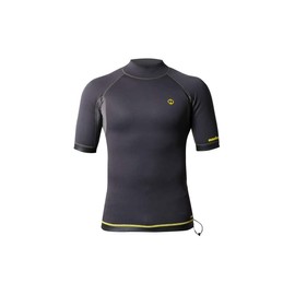 Nookie 1mm Short Sleeve TI Neoprene Wetsuit Vest Top - Grey Yellow - Size - L