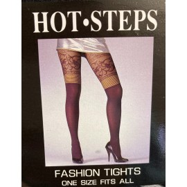 Hot Steps Fashion Tights Black One Size 4’10-5’8 95-160lbs Hand wash
