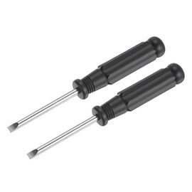sourcing map Mini Slotted Screwdriver, 4.0mm Flat Head with Black Handle for Small Appliances, 2 Pcs