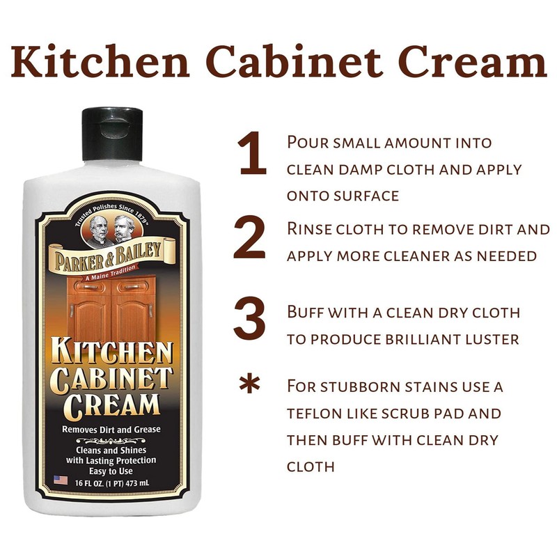 Parker and Bailey Kitchen Cabinet Cream-Wood Cleaner-Grease Remover 16 oz