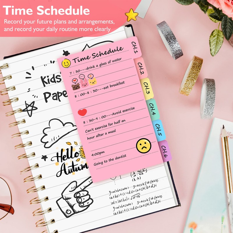 Sticky Notes Set, Post Self-Stick Notes Pads for Journaling Notebook