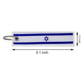 LLBFHH 3 Pcs Israel Israelis Country Flag Keychain,Woven label Key Chains for Car Keys,Fabric Key Chains Men and Women,Used for Various Decorations.