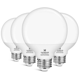 hansang G25 LED Vanity Light Bulb 5W (60W Incandescent Equivalent) 2700K Soft White,Decorative Globe Light Bulbs,E26 Base,500LM Perfect for Bathroom/Vanity Makeup Mirror,Non-Dimmable,4 Pack