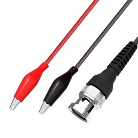 Cleqee 110cm BNC Male Plug Test Lead Test Cable Oscilloscope Test Cable BNC Test Lead BNC Male to Dual Pure Copper Alligator Alligator Clip for Electronic Testing Probe Wire