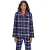 INSIGNIA Ladies Button Up Cotton Blend Flannel Traditional Pyjamas (UK,