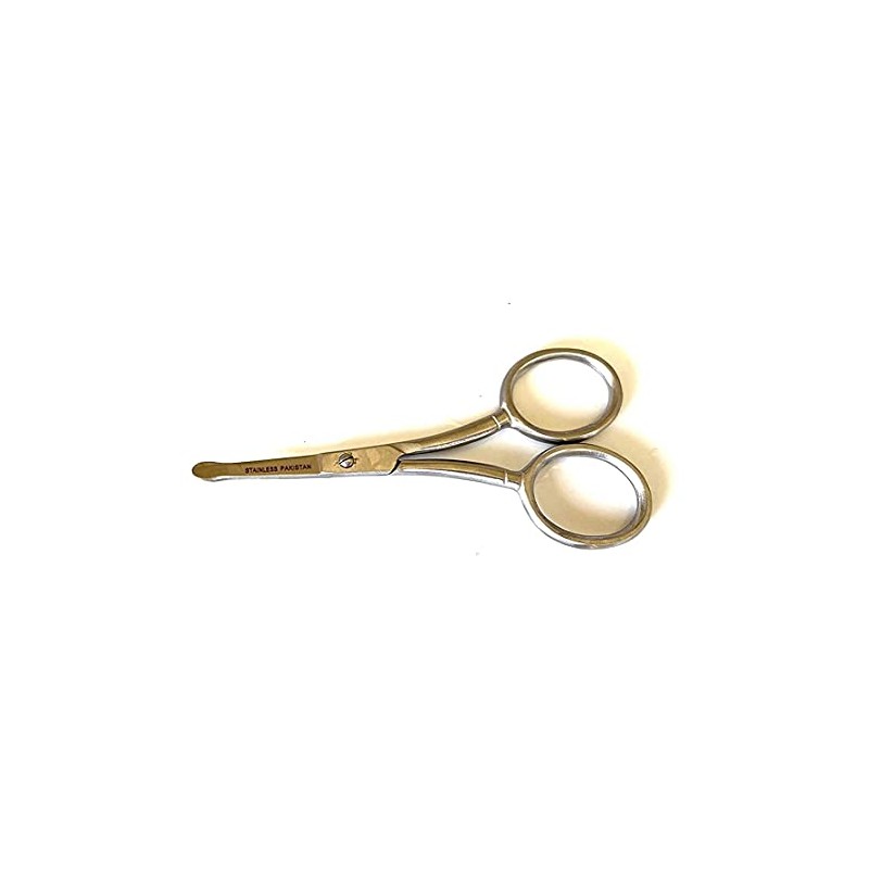 NOSE HAIR TRIMMER SCISSORS CURVED 3.5" - ROUND TIP FOR