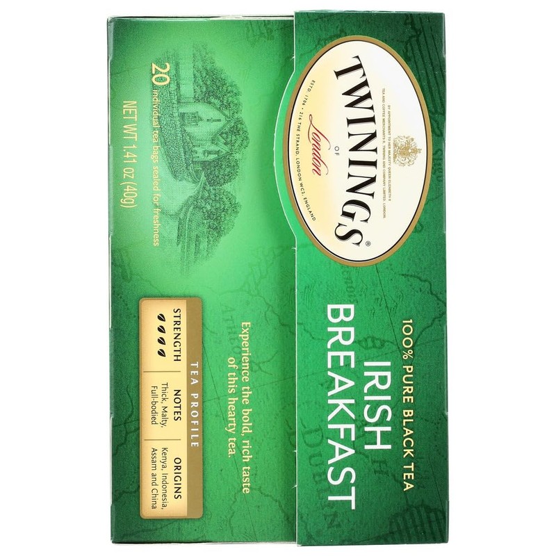 Twinings Irish Breakfast Tea, Tea Bags, 20-Count Boxes (Pack of