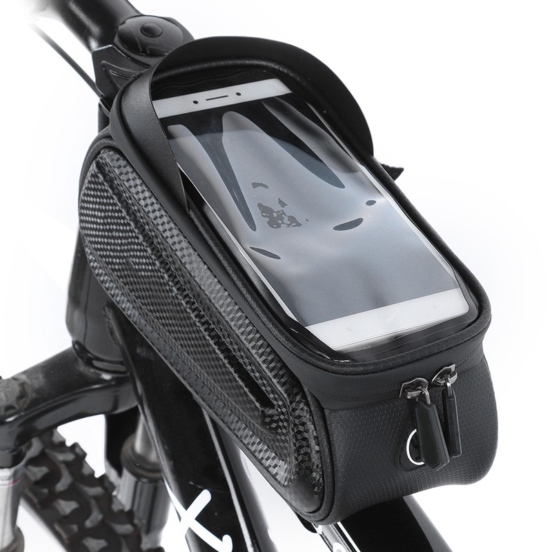 PVC Black Hard Shell Waterproof Performance Touching Screen Bike Bag