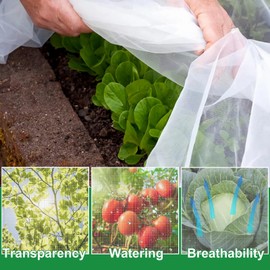 Garden Mesh Netting Pest Barrier 10 X 100FT, GENNIZZ Ultra Fine Mesh Garden Netting for Fruit Vegetable Flower Protection, Greenhouse Row Cover Mosquito Bug Bird Netting