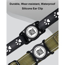 IPX8 Waterproof AirTag Dog Collar Holder, Smart QR Code AirTag Holder for Dog Collar - Scan Alert | Instant Location |Contact Info | Pet APP Inquiry Dog AirTag Holder