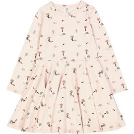 Müsli by Green Cotton Girls' Botany Swing L/S Dress, Nightingale / Bark / Poetry Green