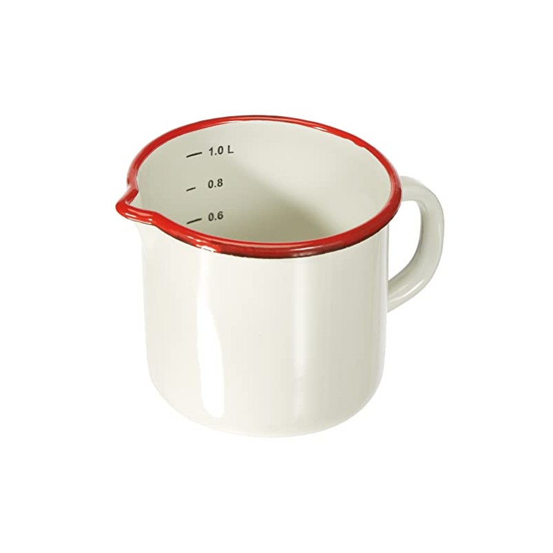 IBILI Vaso MEDIDOR Bordeaux 12 cm, Stainless Steel, weiß/rot, 12