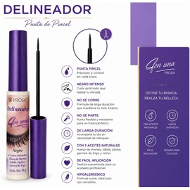 Prosa Delineador de Ojos 4 en 1 con Pincel Líquido Negro 10 g