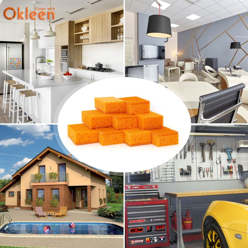 Okleen Orange Multi Use Scrub Sponge. Made in Europe. 18