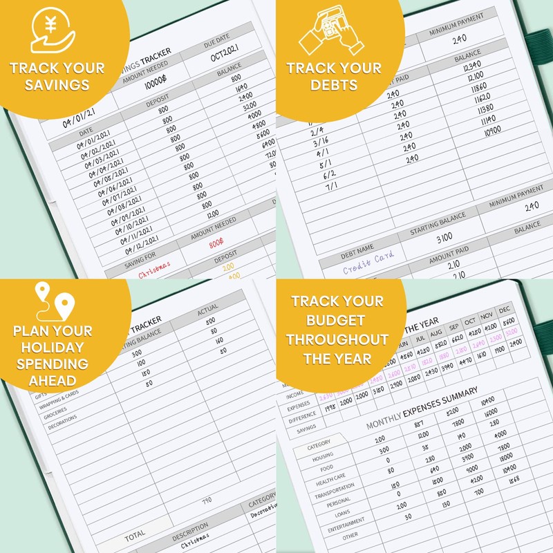 Soomeet Budget Planner with Monthly Tabs,Large Size, Budgeting Journal and